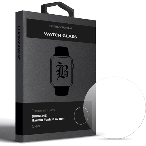 ArmorStandart Tempered Glass Supreme Black Icon Clear for Garmin Fenix 8 47 mm (ARM84721): Тип Защита экрана