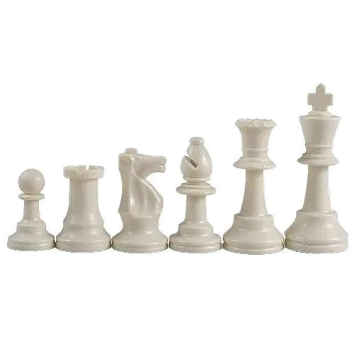 Шахові фігури ShachQueen Стаунтон пластик без обтяжувача 97 мм біло-червоні (E210red)