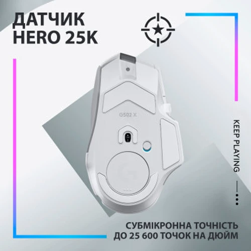 Мышь Logitech G502 X Plus White (910-006171): Эргономика для правой руки