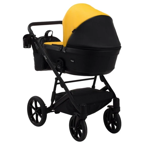 Коляска 2 в 1 Bair Kiwi кожа 100% BK-63/15 желтый - черный: Ширина шасси 58