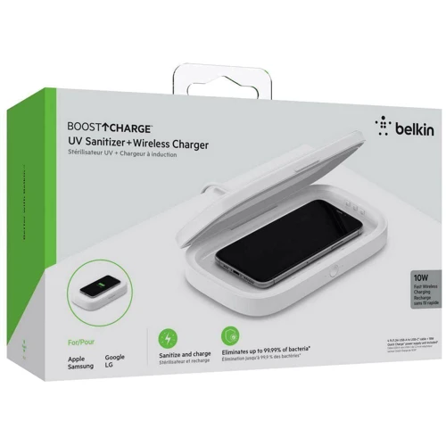 Зарядний пристрій Belkin Wireless Charging Qi 10W with Sterilizer White (WIZ011VFWH) фото 5