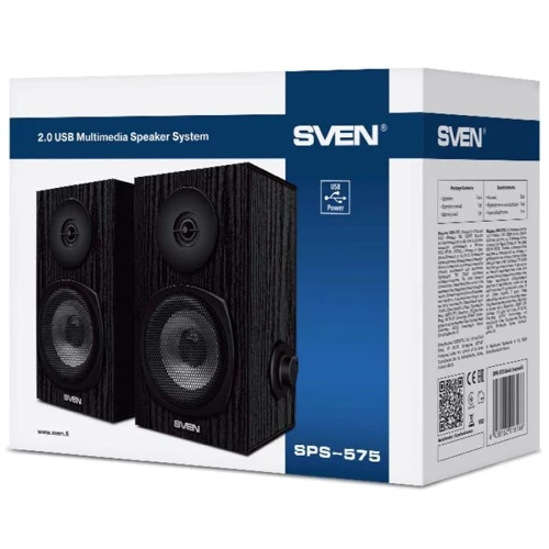 Акустична система SVEN SPS-575 black: Матеріал корпусу дерево (MDF)
