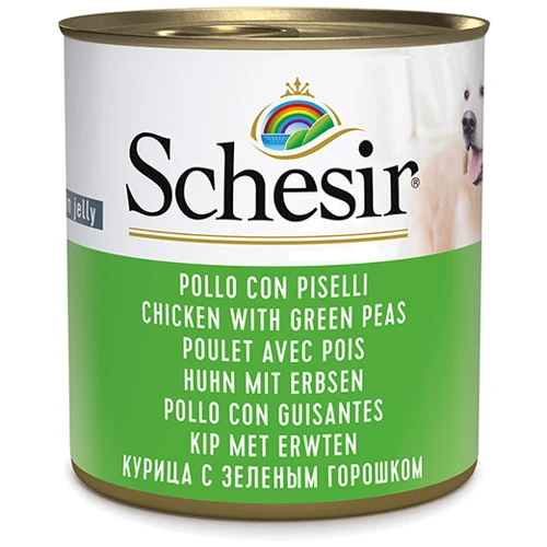 Вологий корм Schesir Chicken With Green Peas Курка із зеленим горошком у желе 285 г (59246)