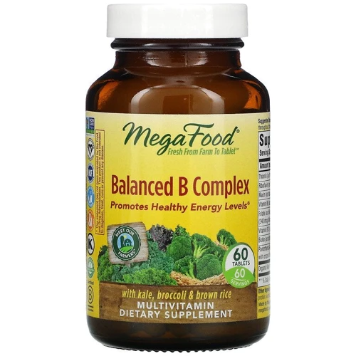MegaFood Balanced B complex Сбалансированный комплекс витаминов В 60 таблеток