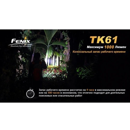 Ліхтар Fenix TK61: Дальність підсвічування, м 824