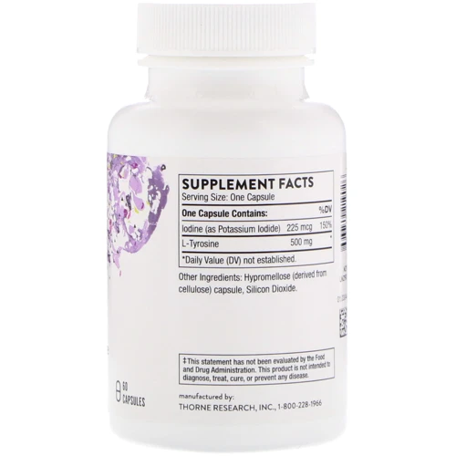 Thorne Research Iodine & Tyrosine 60 Caps Йод и Тирозин: Тип Йод