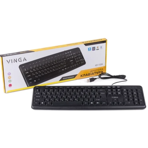 Клавиатура Vinga KB110BK: Подключение проводное