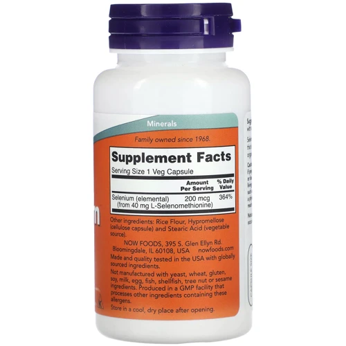 NOW Foods SELENIUM 200 mcg 90 VCAPS Селен