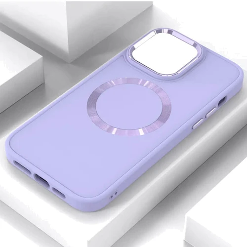 Чехол для iPhone TPU Case Bonbon Metal Style with MagSafe Dasheen for iPhone 15 Plus: Цвет фиолетовый