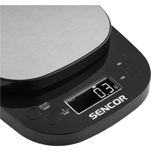 Ваги кухонні Sencor SKS 0804BK: Тип конструкції з плоскою платформою настільні