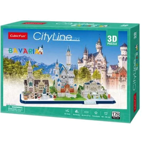 3D пазл CubicFun City Line Баварія (MC267h): Вид міста, країни і архітектурні споруди