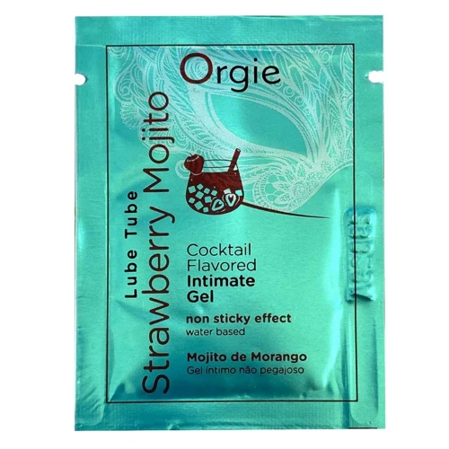 Пробник Лубрикант на водной основе Orgie Lube Tube Strawberry Mojito, 2 мл, вкус и аромат клубничного махито