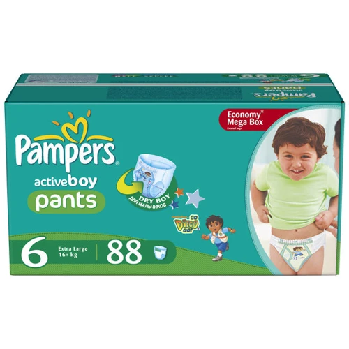 PAMPERS Active Boy Extra Large (16+ кг) МегаУпак 88 шт.