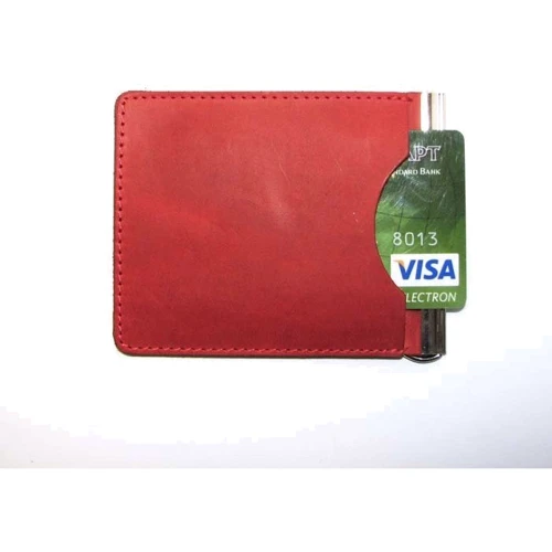 Женский зажим для денег DNK Leather красный (DNK Зажим Spring+ col.H): Тип Зажимы для денег