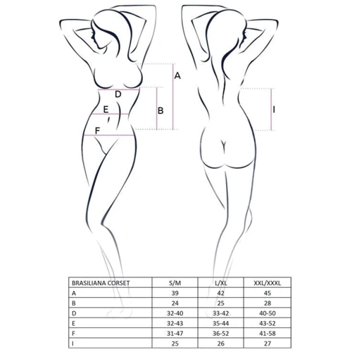 Сексуальный корсет Passion BRASILIANA CORSET white XXL/XXXL