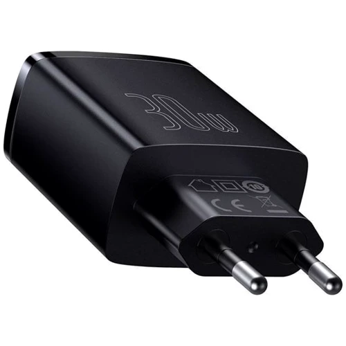 Зарядное устройство Baseus Wall Charger Compact 2xUSB+USB-C 30W Black (CCXJ-E01): Кабель в комплекте отсутствует
