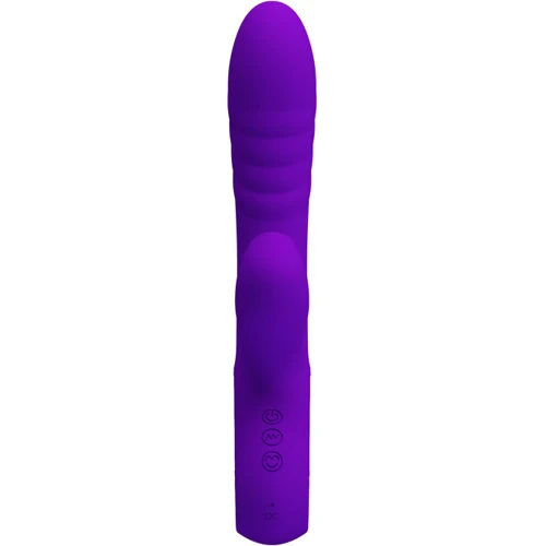 Вибратор с вакуумным стимулятором Pretty Love Jersey Purple