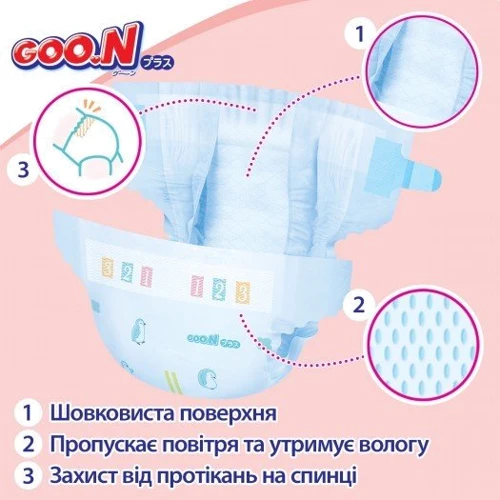Подгузники Goo.N Plus для детей 9-14 кг (размер L, на липучках, унисекс, 54 шт) фото 11