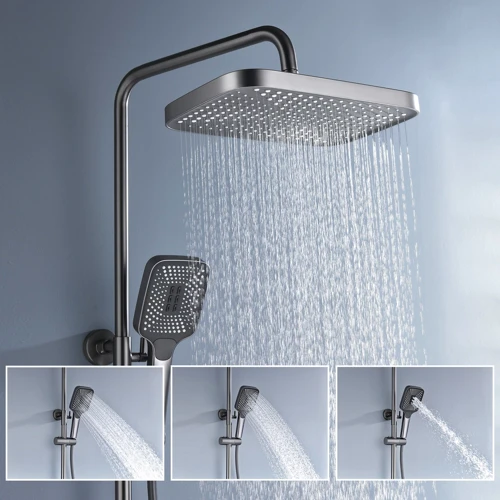 Душова система Lefton Thermostatic Shower System with 5 Water Modes and Temperature Display Screen-SST2206 Grey фото 7