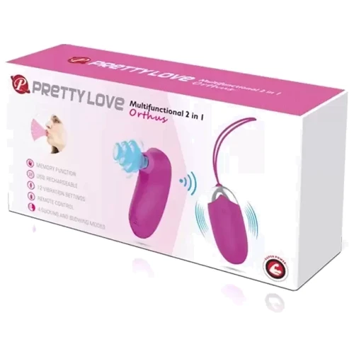 Комплект из виброяйца и вакуумного стимулятора Pretty Love ORTHUS Multifunctional 2 in 1, BI-014901W