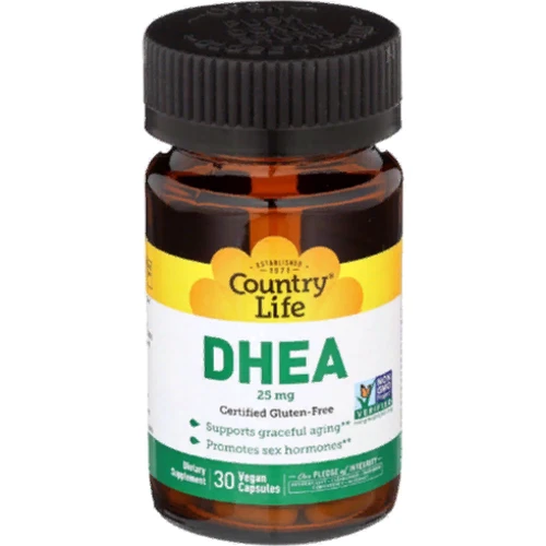 Country Life DHEA 25 mg Дегідроепіандростерон 30 веганських капсул