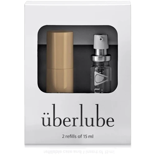 Премиум лубрикант 3-в-1 на силиконовой основе Uberlube Good-to-Go Gold (15 мл) + кейс