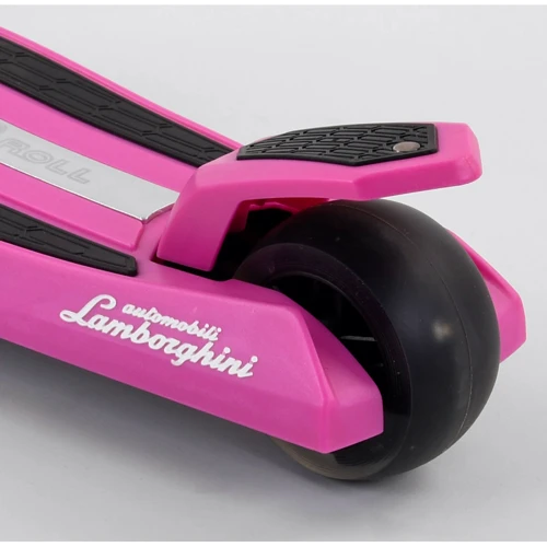 Самокат Lamborghini триколісний складаний алюмінієвий кермо, колеса PU зі світлом Pink / Black (101284) фото 7