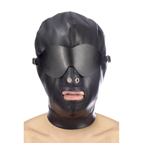 Шлем БДСМ со съемной маской Fetish Tentation BDSM hood in leatherette with removable mask