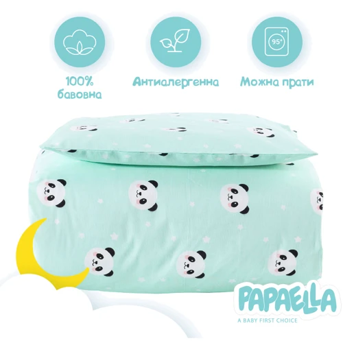 Комплект постельного белья Papaella Панда для младенцев, мята (8-33346) фото 3