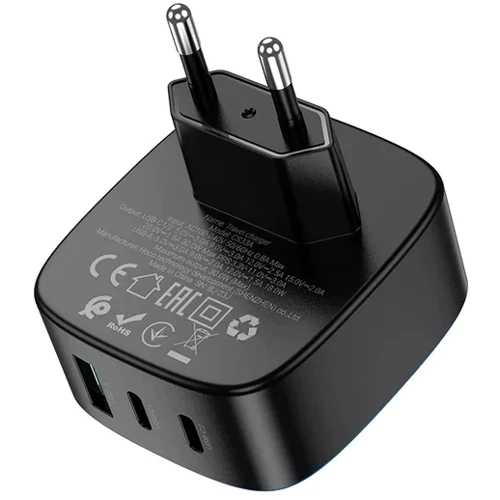 Зарядний пристрій Hoco Wall Charger 2xUSB-C+USB CS33A Amanecer 30W Black: Тип сетевое
