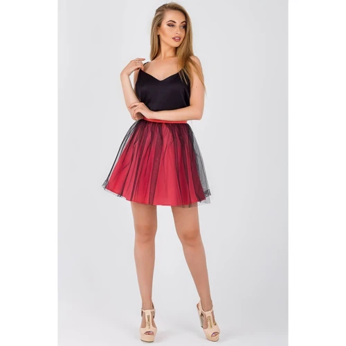 Юбка Leo-Pride YM2222 42 красная клеш до середины бедра