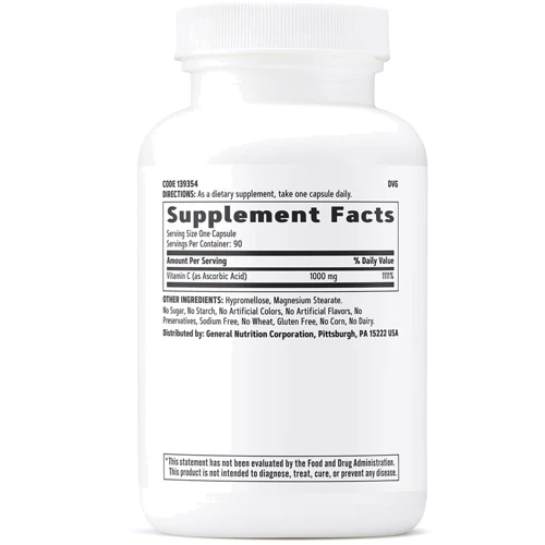 GNC Vitamin C 1000 mg, 180 Capsules: Тип Витамин C