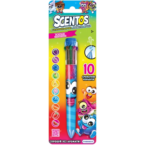Многоцветная ароматная шариковая ручка Scentos Волшебное настроение W3 10 цветов, красная и синяя в ассорт. (11779-2): Производитель Scentos