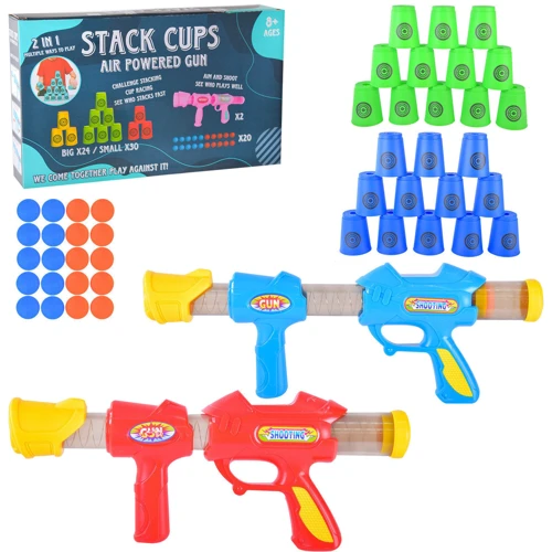 Помповое оружие 2 цвета 20 шариков 24 стаканчика (XJS713): Производитель Noname