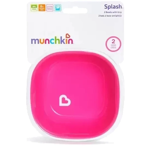 Набір тарілок Munchkin Splash Bowls, 2 шт, рожева та фіолетова (46725.02): Матеріал пластик