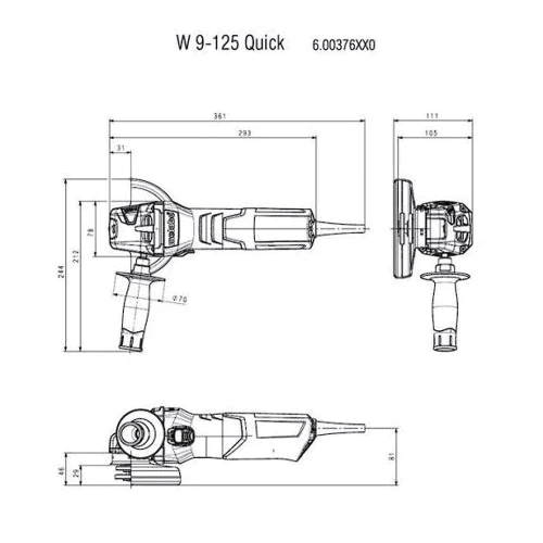 Болгарка (Угловая шлифмашина) Metabo W 9-125 (600376010): Производитель Metabo