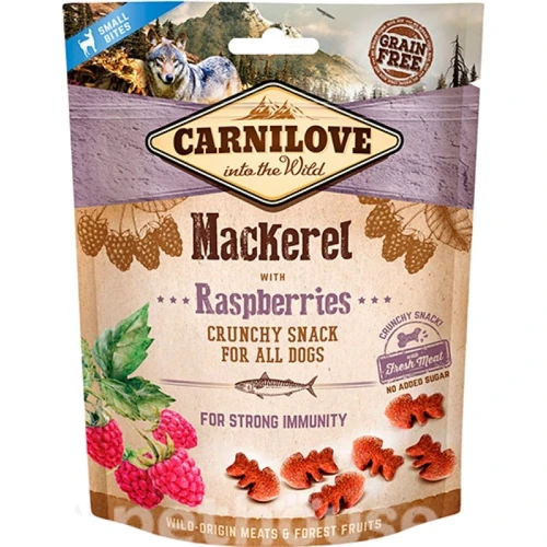 Ласощі Carnilove Dog Crunchy Snack для собак скумбрія малина 200 г (8595602528875)