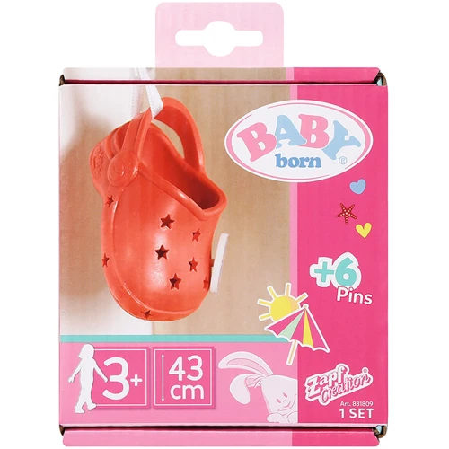 Обувь для куклы BABY BORN Cандалии со значками красные (831809-4)