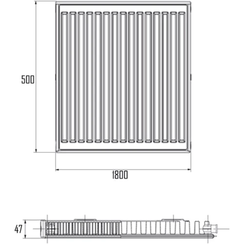 Imas 11-К 500х1800 бок. подкл: Тип радиатора Панельный
