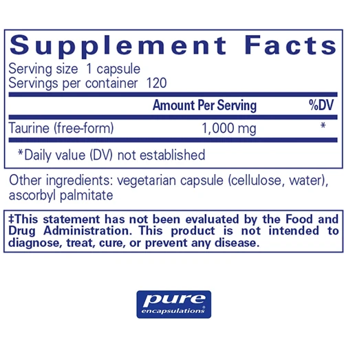 Pure Encapsulations Taurine 1000 mg 120 caps (PE-00558): Тип Таурин