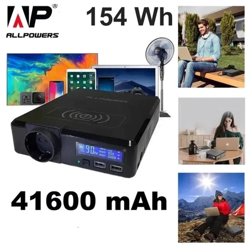 Зарядная станция Allpowers S200 154Wh 41600mAh 200W Portable Power Bank: Размер, мм 200x170x50