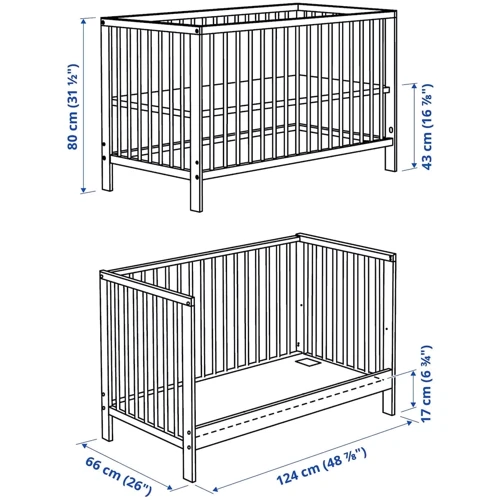 Детская кровать ІКЕА GULLIVER 60х120 см зеленый (205.895.03)