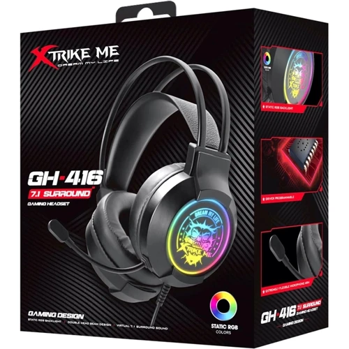 Наушники Xtrike Me GH-416 RGB Black фото 5