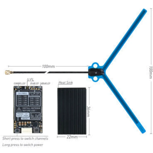 Відеопередавач (VTX) RushFPV 1.3GHz 1.6W 9CH (HP0047.9984): Тип гаджета Запчасти