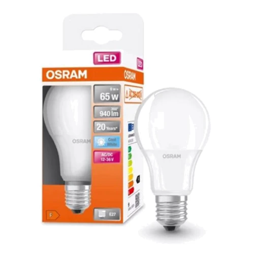 Лампа светодиодная низковольтная Osram LED CLA65 9W (940Lm) 4000K E27 12-36В