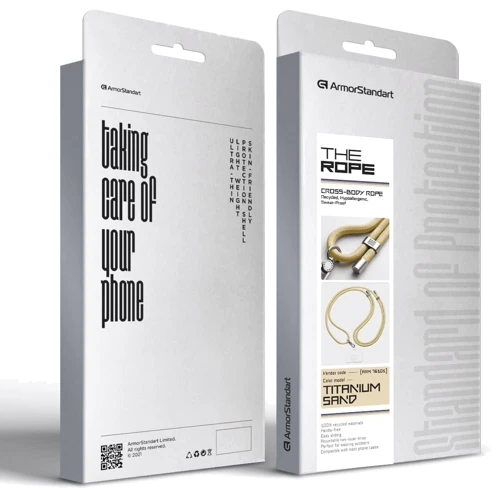 Ремешок для смартфона ArmorStandart Rope Titanium Sand with Clear holder (ARM76101) фото 5