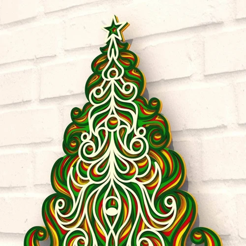 Деревянная картина-раскраска Wortex Woods Новогодняя ёлка 30x40 (3DP80001)