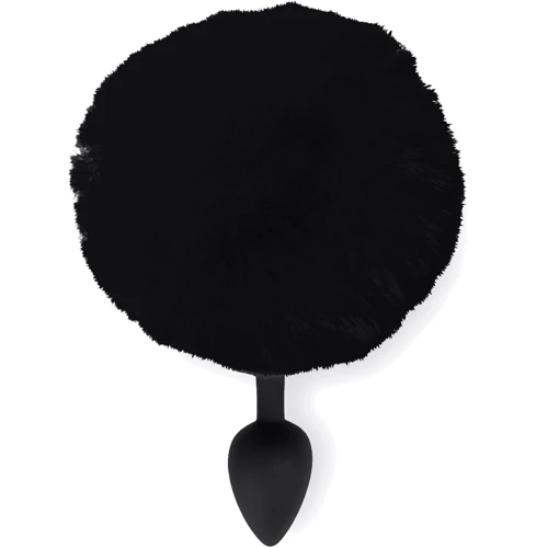 Силиконовая анальная пробка М Art of Sex - Silicone Bunny Tails Butt plug, черный
