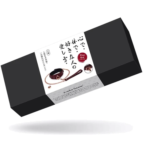 Ошейник с поводком Liebe Seele Wine Red Curved Collar