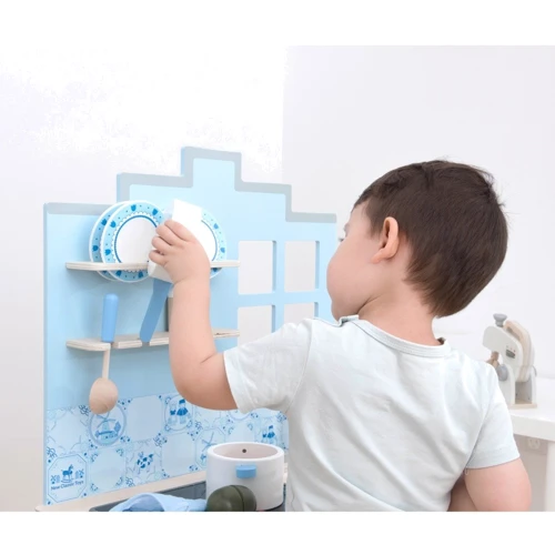 Дитяча ігрова кухня New Classic Toys серія Delft блакитна (11069)